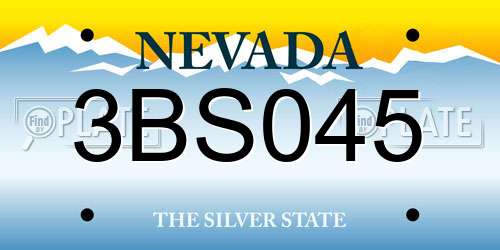 3BS045 Nevada License Plate