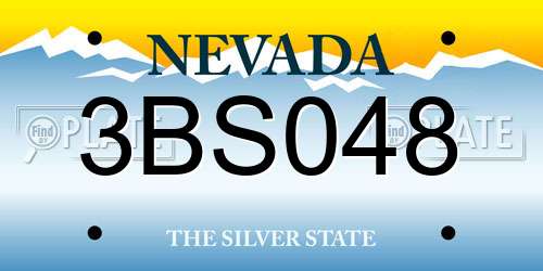 3BS048 Nevada License Plate