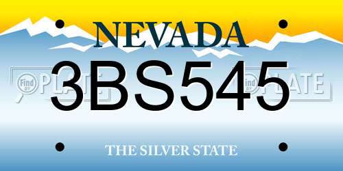 3BS545 Nevada License Plate