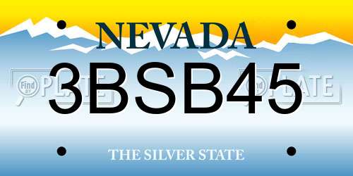 3BSB45 Nevada License Plate