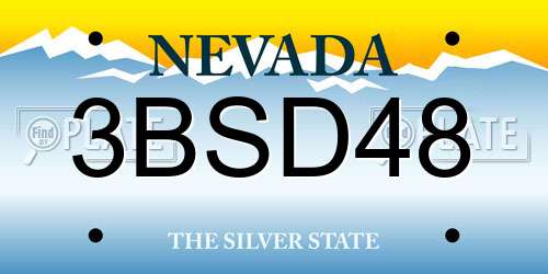 3BSD48 Nevada License Plate