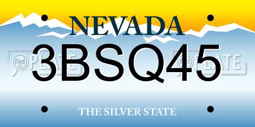 3BSQ45 Nevada License Plate