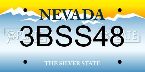 3BSS48 Nevada License Plate