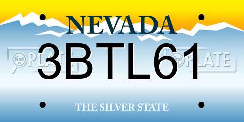 3BTL61 Nevada License Plate