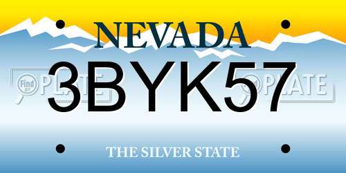 3BYK57 Nevada License Plate