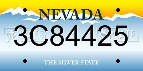 3C84425 Nevada License Plate