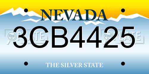 3CB4425 Nevada License Plate