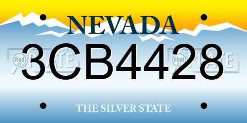 3CB4428 Nevada License Plate