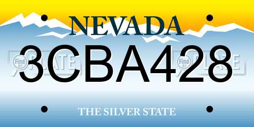3CBA428 Nevada License Plate