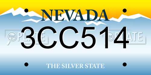 3CC514 Nevada License Plate