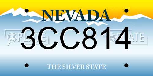 3CC814 Nevada License Plate
