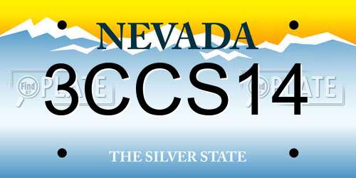 3CCS14 Nevada License Plate