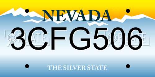 3CFG506 Nevada License Plate