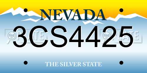 3CS4425 Nevada License Plate