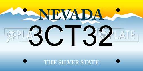 3CT32 Nevada License Plate