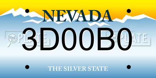 3D00B0 Nevada License Plate