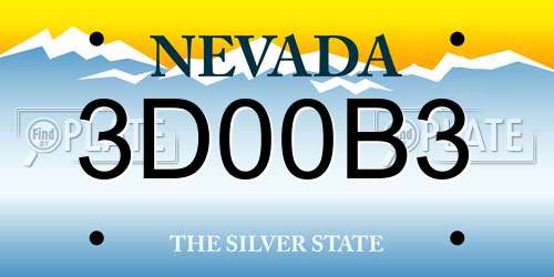 3D00B3 Nevada License Plate