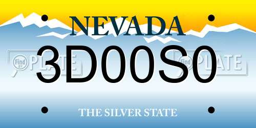 3D00S0 Nevada License Plate