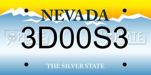 3D00S3 Nevada License Plate