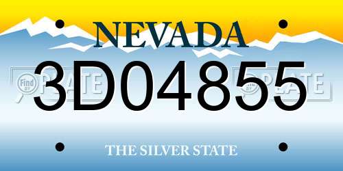 3D04855 Nevada License Plate