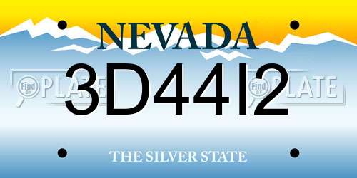 3D44I2 Nevada License Plate