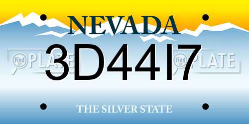 3D44I7 Nevada License Plate