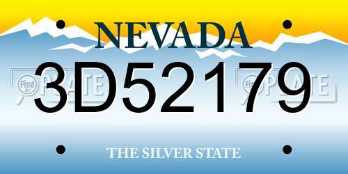3D52179 Nevada License Plate