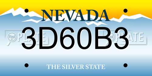 3D60B3 Nevada License Plate
