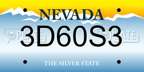 3D60S3 Nevada License Plate