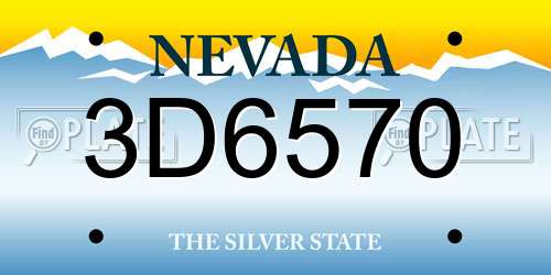 3D6570 Nevada License Plate
