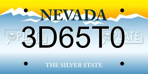 3D65T0 Nevada License Plate
