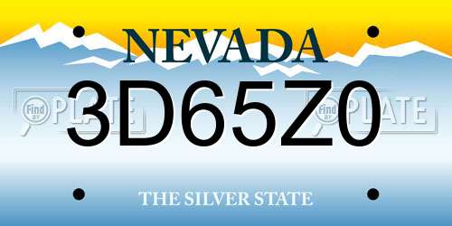 3D65Z0 Nevada License Plate