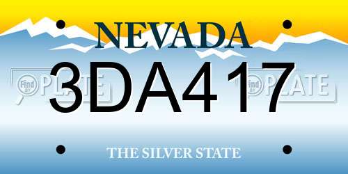 3DA417 Nevada License Plate