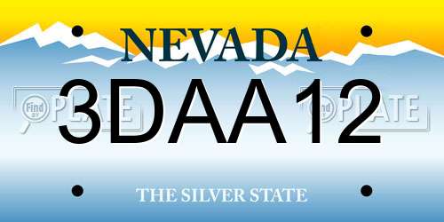 3DAA12 Nevada License Plate
