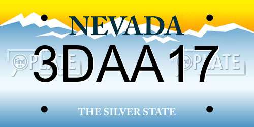 3DAA17 Nevada License Plate