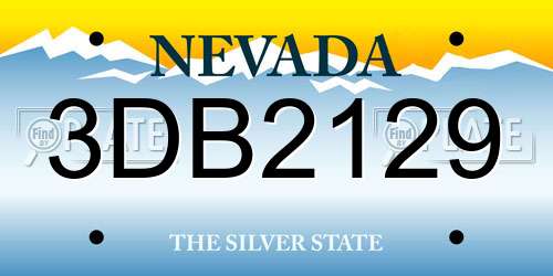 3DB2129 Nevada License Plate