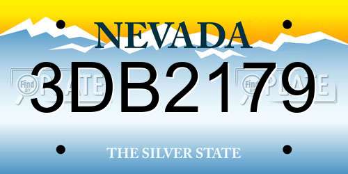 3DB2179 Nevada License Plate
