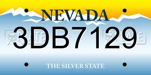 3DB7129 Nevada License Plate