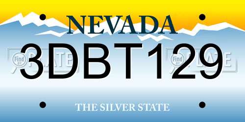 3DBT129 Nevada License Plate