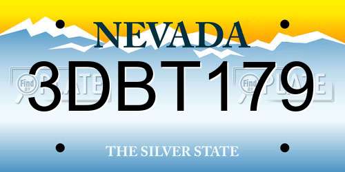 3DBT179 Nevada License Plate