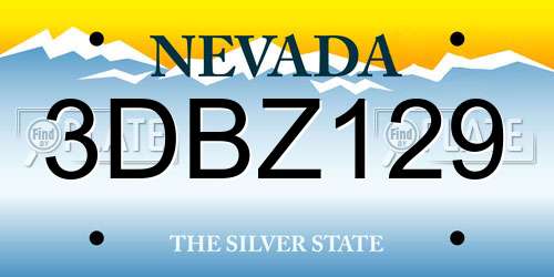 3DBZ129 Nevada License Plate