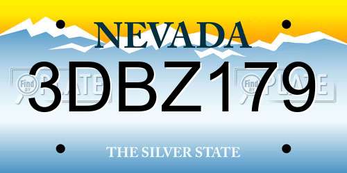 3DBZ179 Nevada License Plate