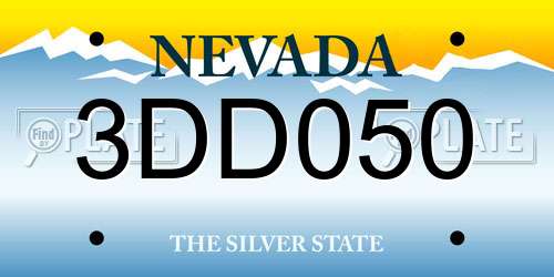 3DD050 Nevada License Plate