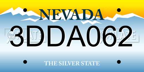 3DDA062 Nevada License Plate