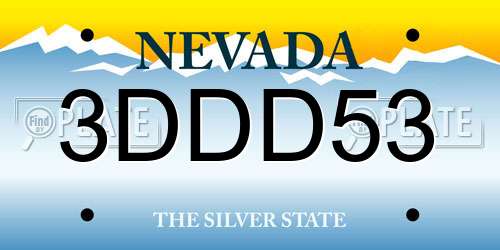 3DDD53 Nevada License Plate