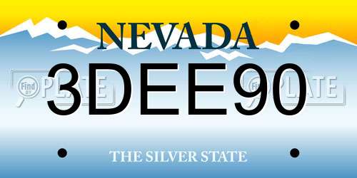3DEE90 Nevada License Plate