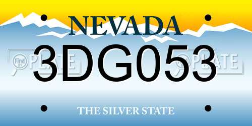 3DG053 Nevada License Plate