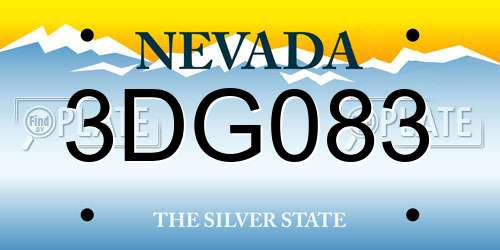 3DG083 Nevada License Plate