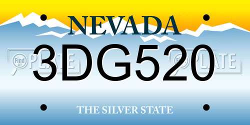 3DG520 Nevada License Plate