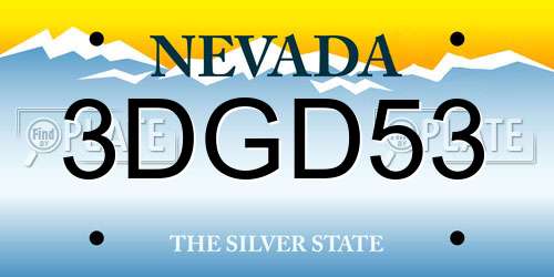 3DGD53 Nevada License Plate